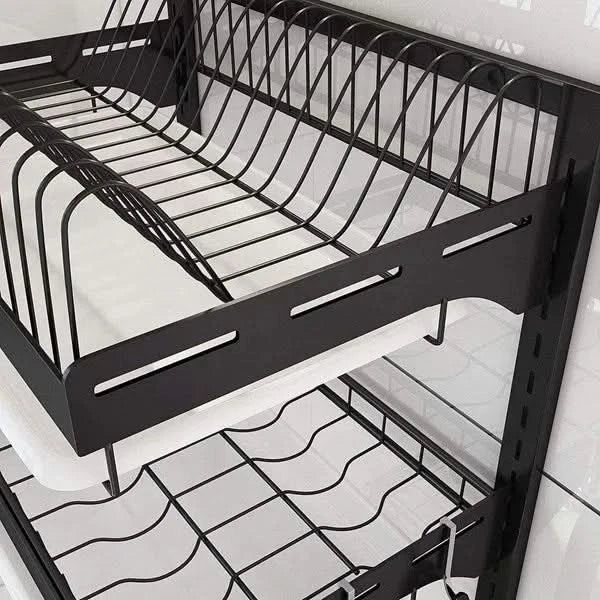 Escurridor de Platos de Metal 2 en 1 con Bandejas Premium