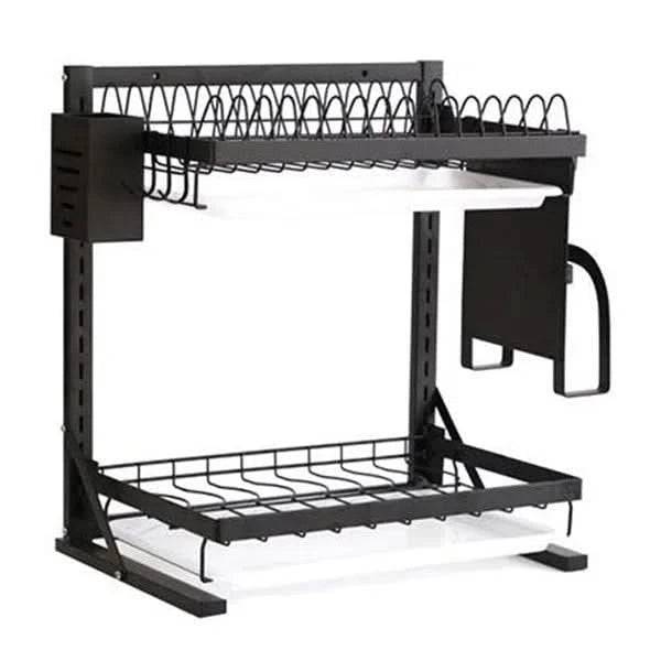 Escurridor de Platos de Metal 2 en 1 con Bandejas Premium