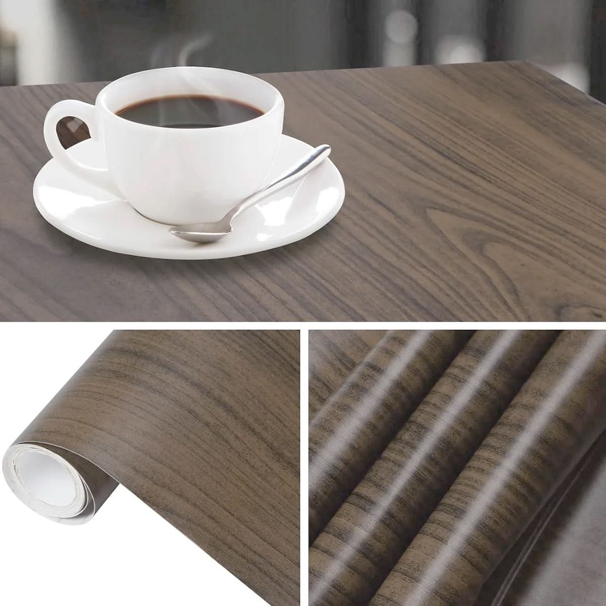 Papel Adhesivo Simil Madera Impermeable Milhome 10mts