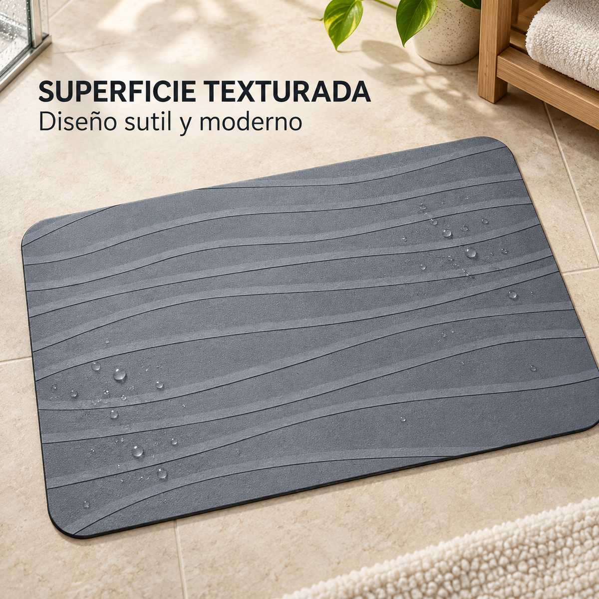 Alfombra de Baño Absorbente con Base de Goma modelo Clara