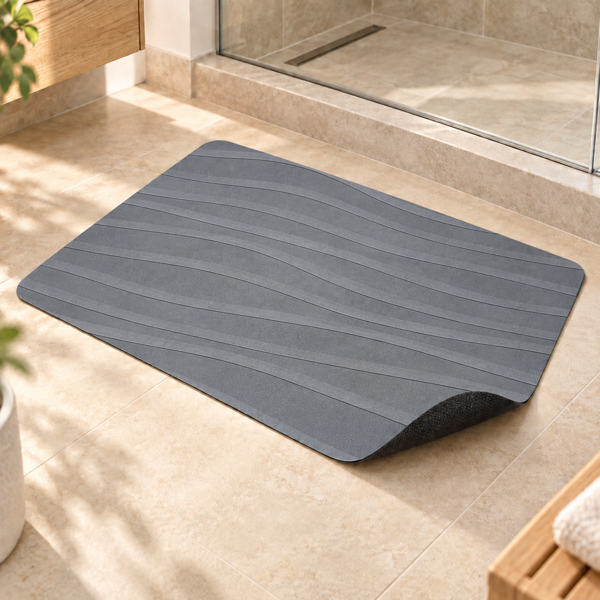Alfombra de Baño Absorbente con Base de Goma modelo Clara