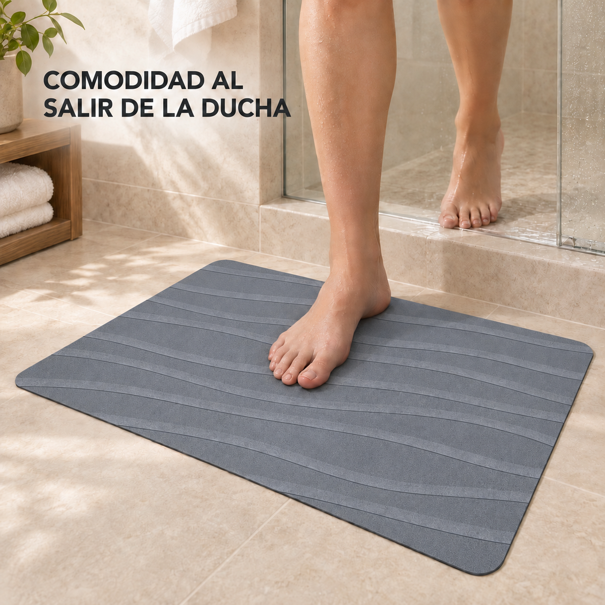 Alfombra de Baño Absorbente con Base de Goma modelo Clara