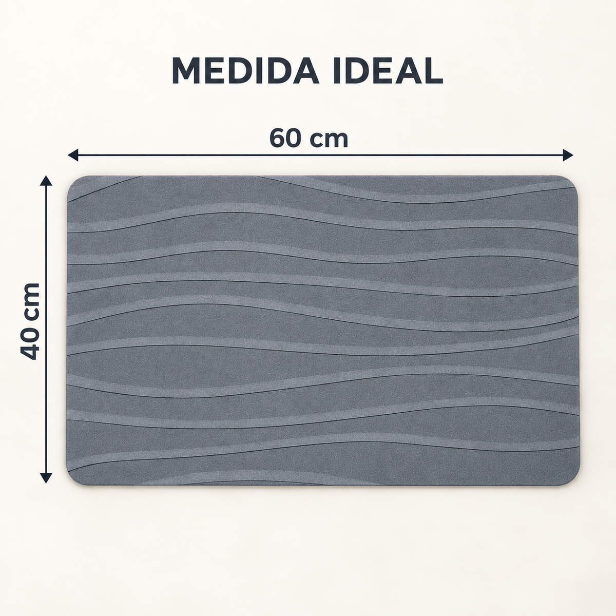 Alfombra de Baño Absorbente con Base de Goma modelo Clara