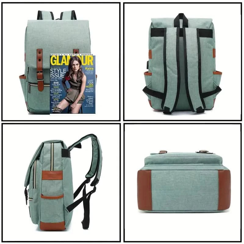 Mochila Canvas 16 Pulgadas con Varios Compartimientos