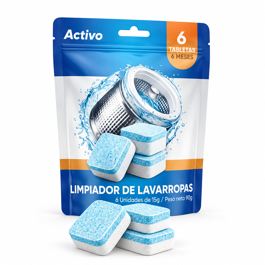 12 Tabletas ACTIVO Antibacterial para Limpieza Lavarropa