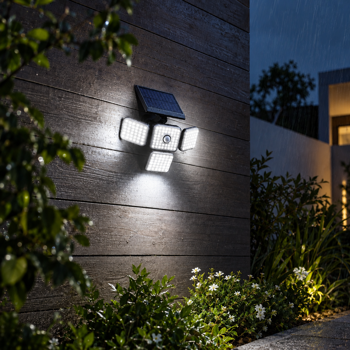 Foco con Panel Solar con 4 Focos Extensible