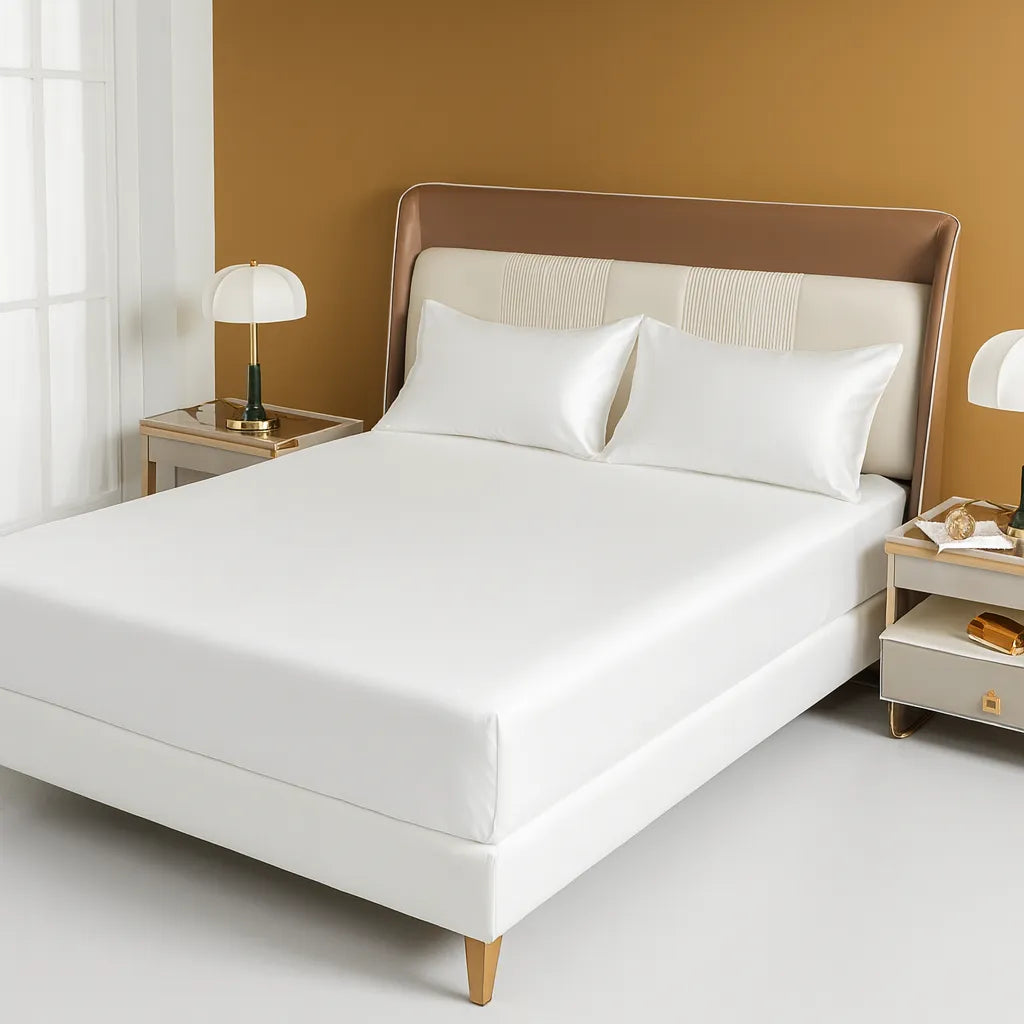 Sabanas Bajera de Satén Super Suave con 2 Fundas de Regalo