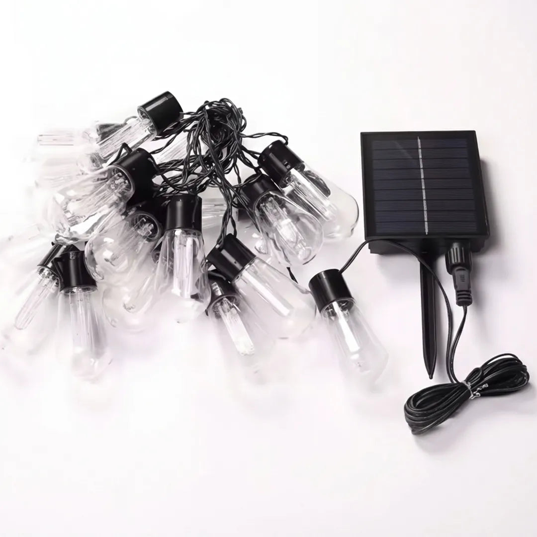 Guirnalda Luces Led Edison 5Mts con Panel Solar