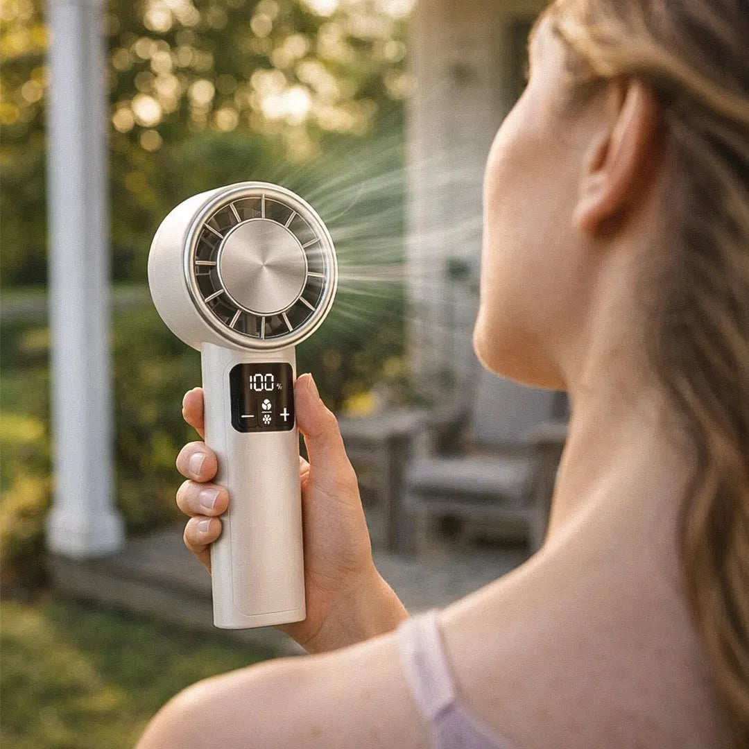 Ventilador de Mano Portátil Recargable de Alta Velocidad