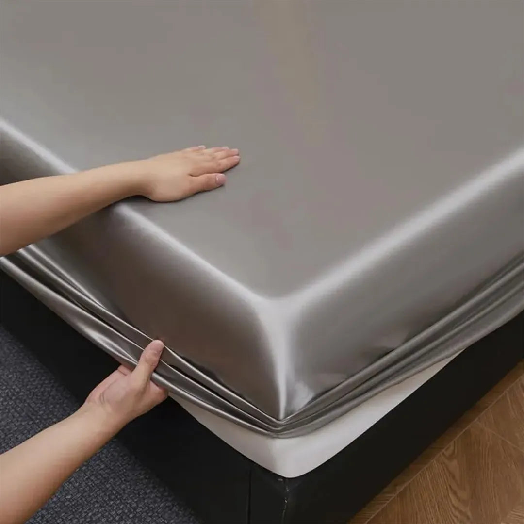 Sabanas Bajera de Satén Super Suave con 2 Fundas de Regalo