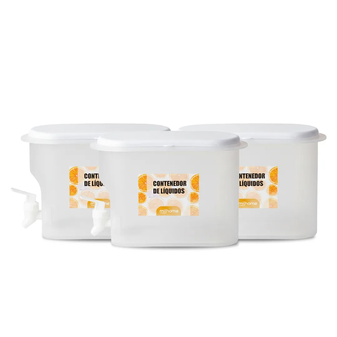 Pack Oferta 3 Contenedor de Líquidos Milhome para Heladera de 2,5 Litros