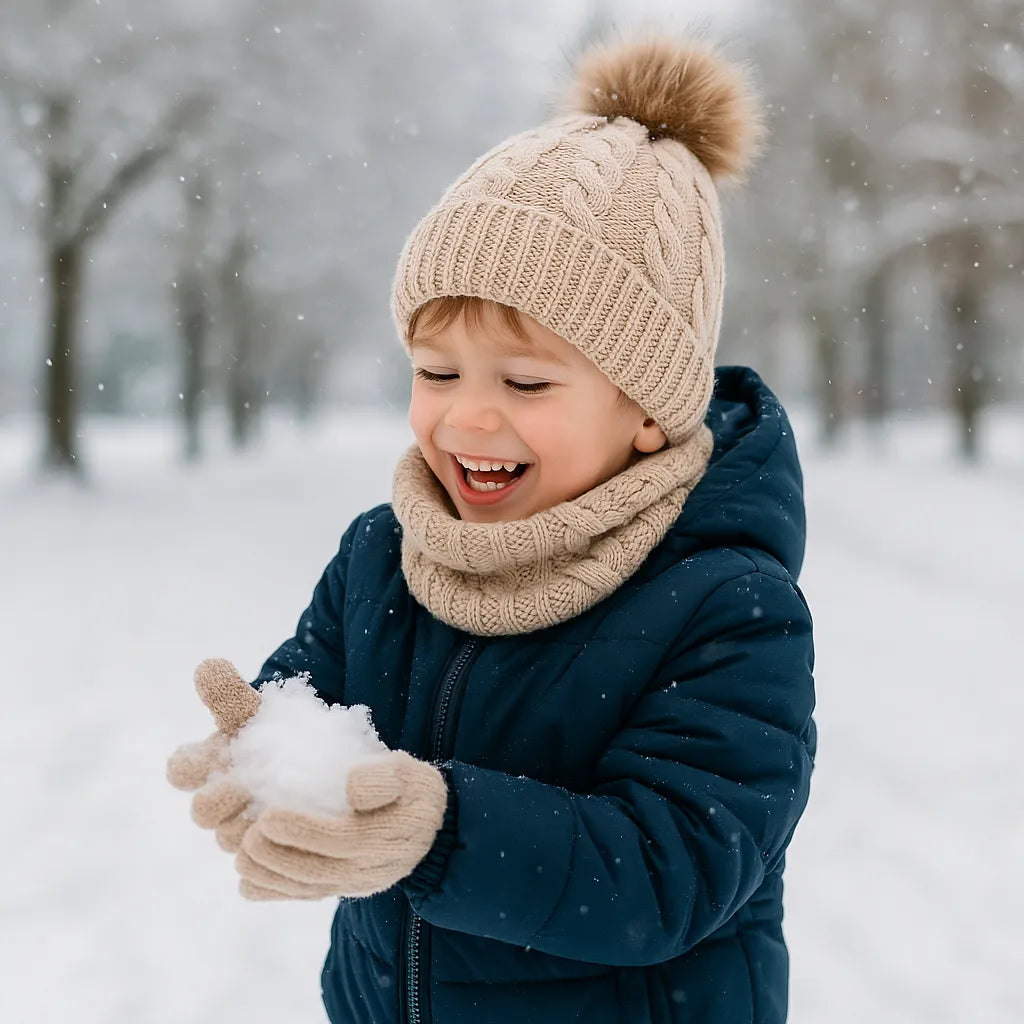 Kit Winter de Gorro con Bufanda y Guantes de Punto