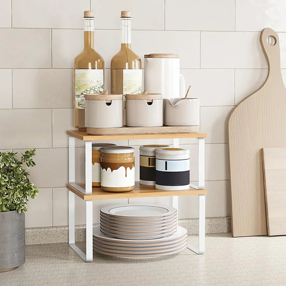 Set de 2 Estantes Organizadores Expandibles en Madera