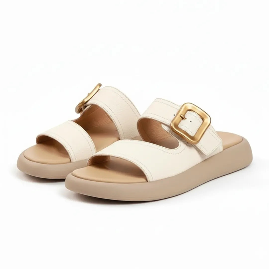 Sandalia Bellem Casual de Taco Bajo con Hebilla