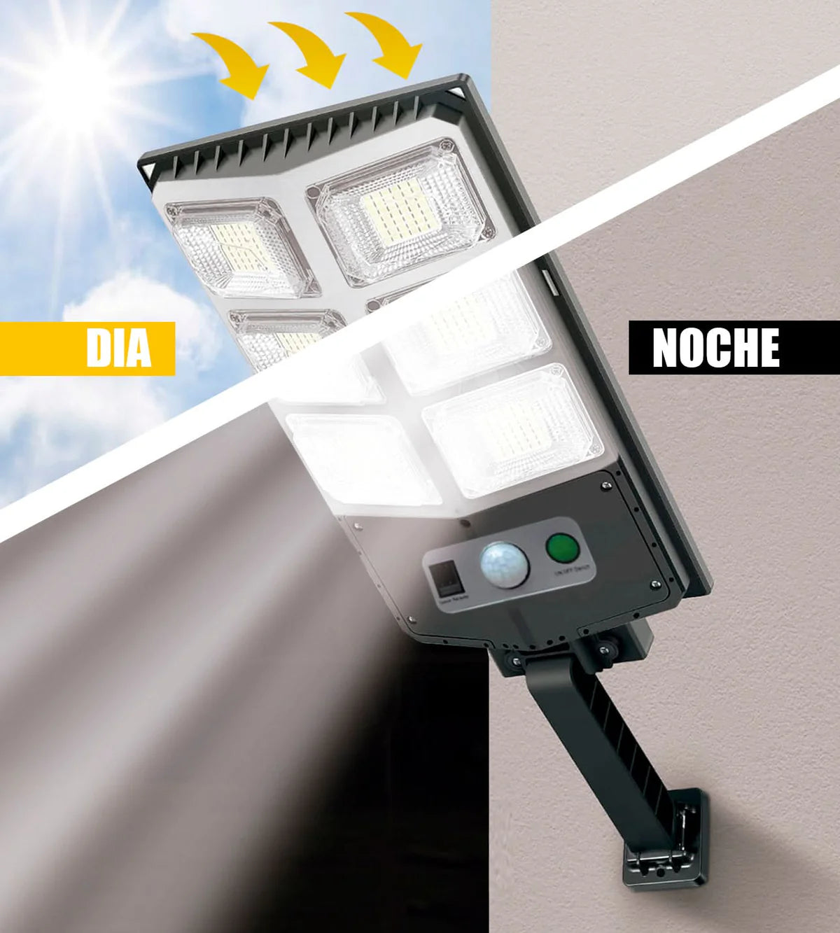 Foco Solar Grande 6 Luces Led con Control
