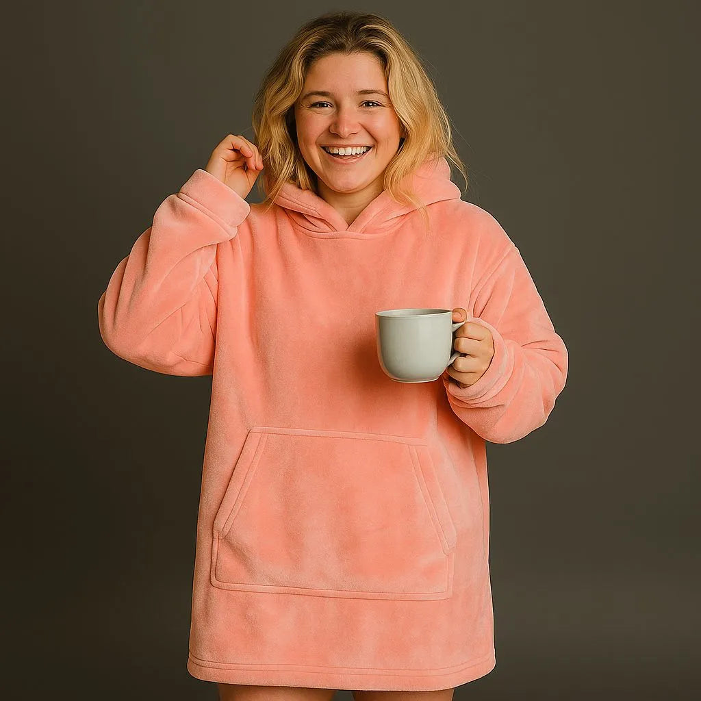 Hoodie Rosa Polar con Capucha Marca Wilma