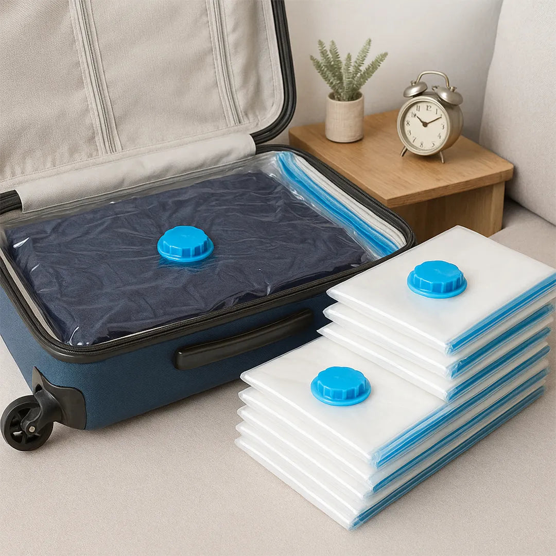 Set de 3 Bolsas al Vacio para Ropa con Inflador