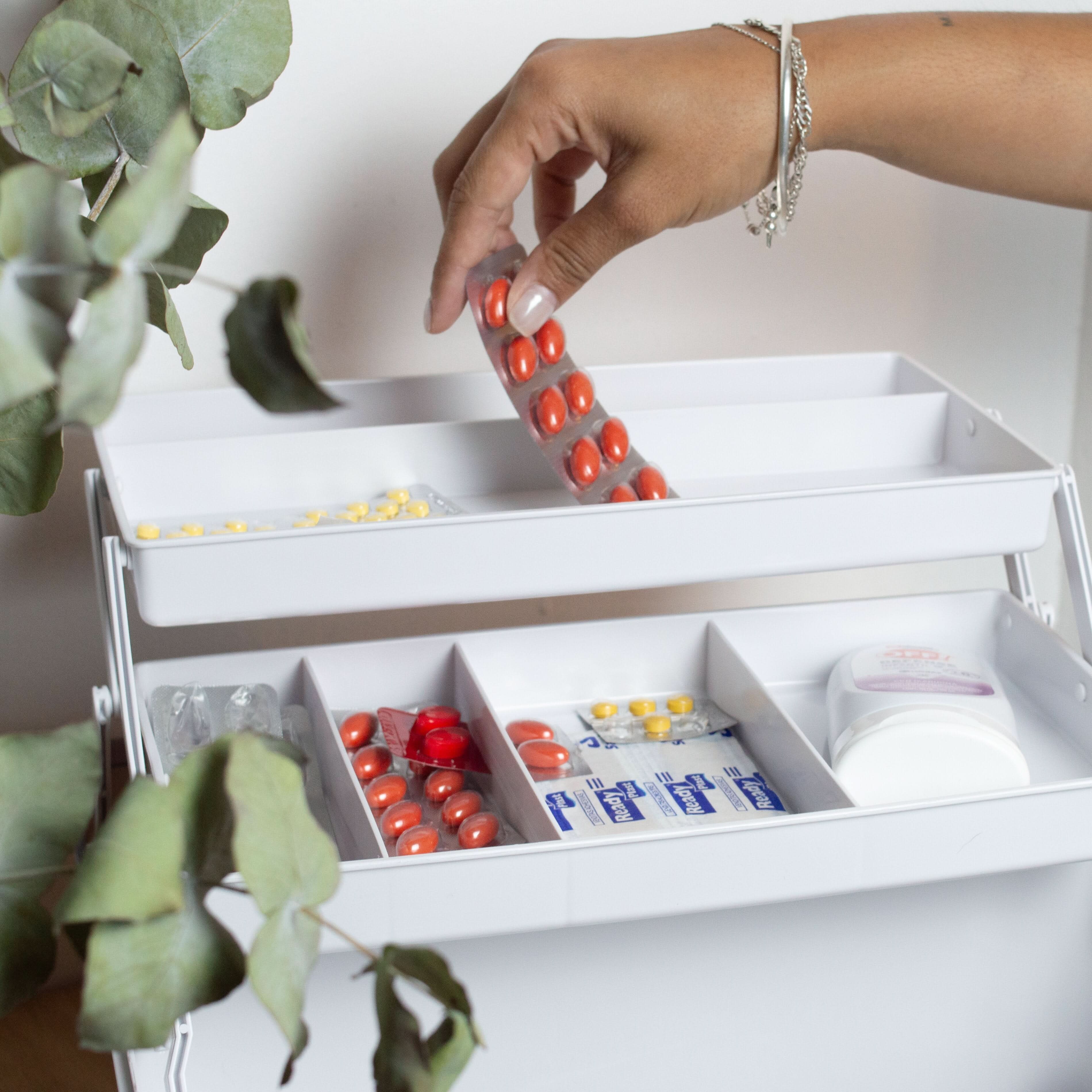 Contenedor Organizador de Medicamentos Blanco