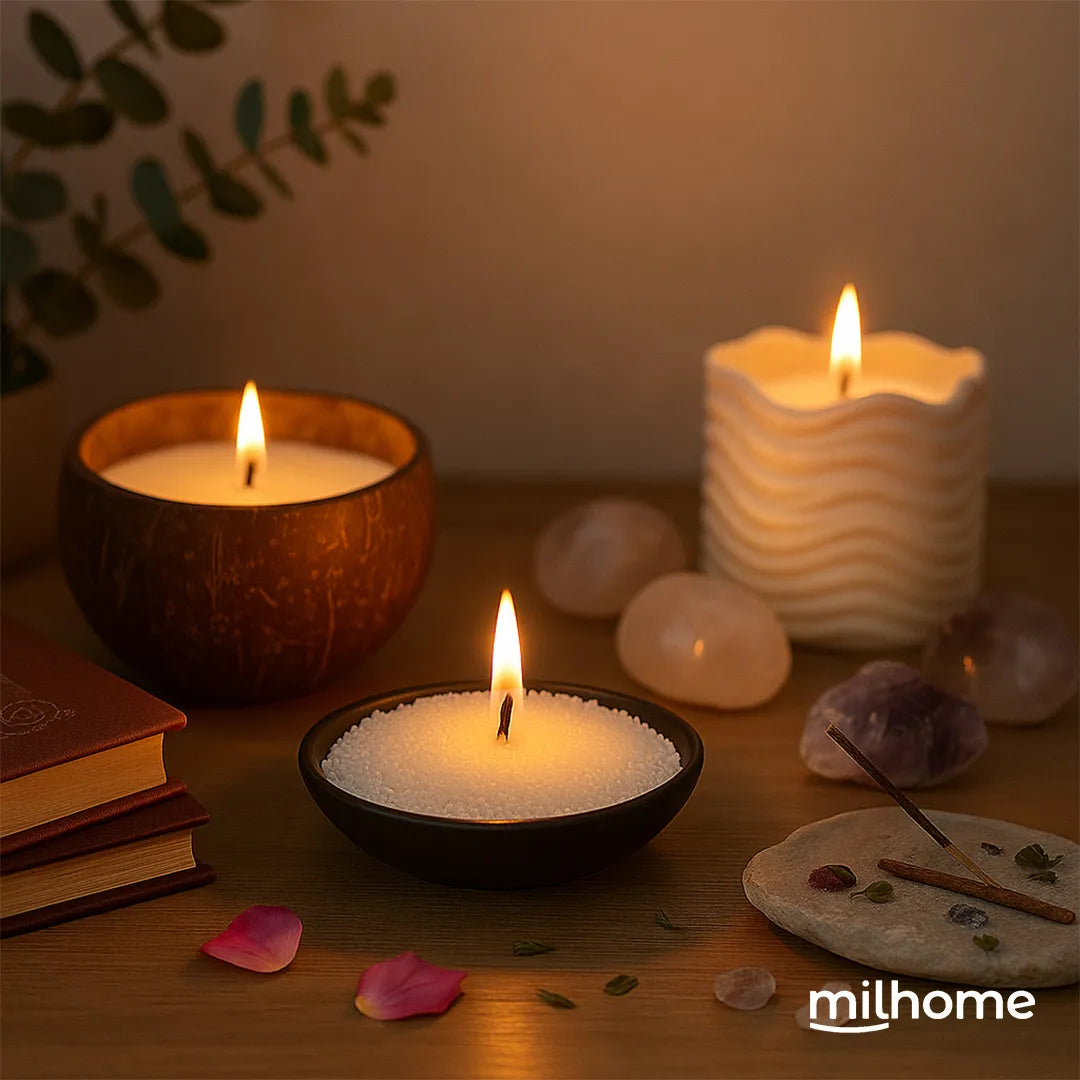 Cera Perlada para Vela Milhome con 30 Mechas