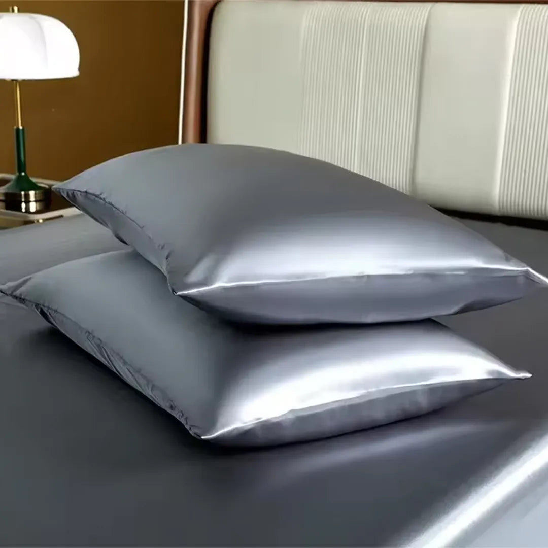 Sabanas Bajera de Satén Super Suave con 2 Fundas de Regalo