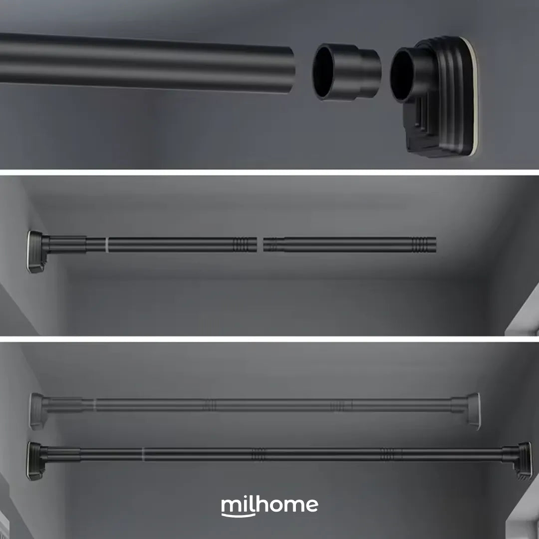 Barra Ajustable de Acero Inoxidable para Cortinas Milhome