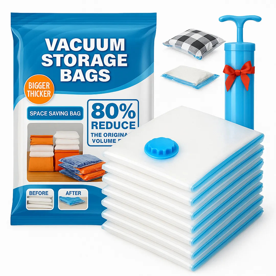 Set de 3 Bolsas al Vacio para Ropa con Inflador