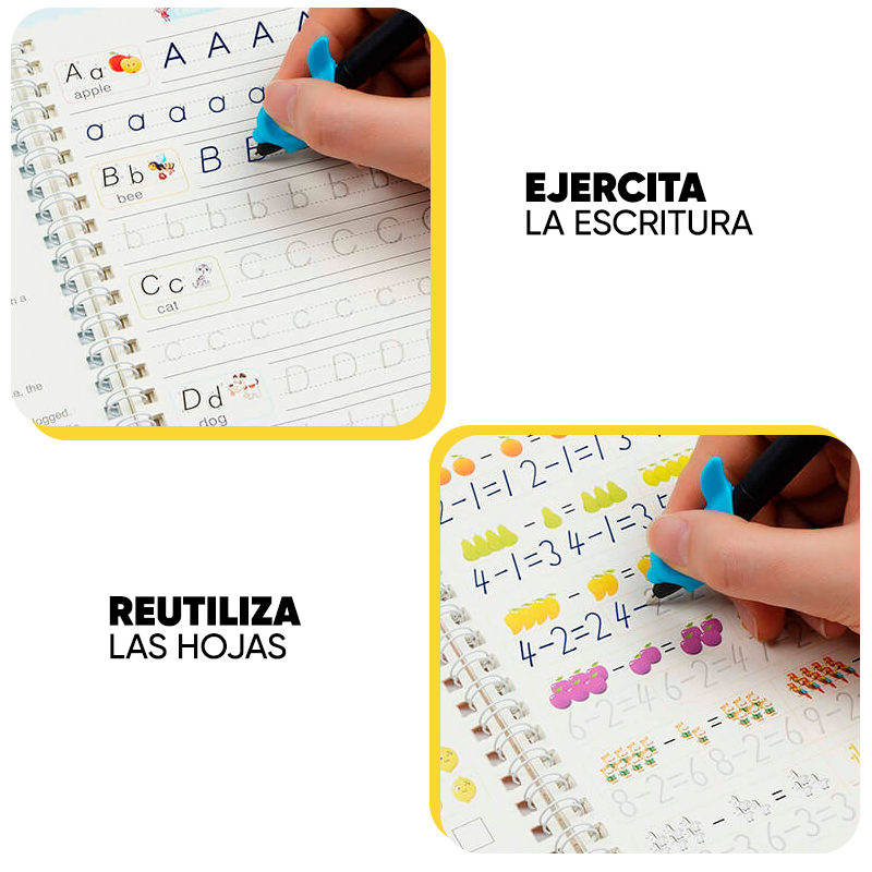 Set de 4 Libros Didacticos de Escritura Reutilizable