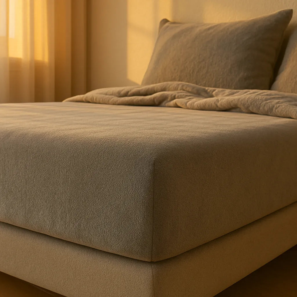 Sabana Bajera de Colchón Termica Terciopelo Con Fundas