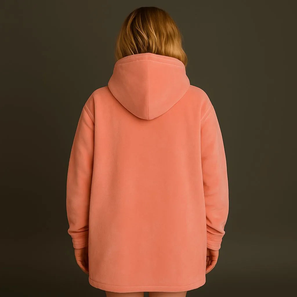 Hoodie Rosa Polar con Capucha Marca Wilma