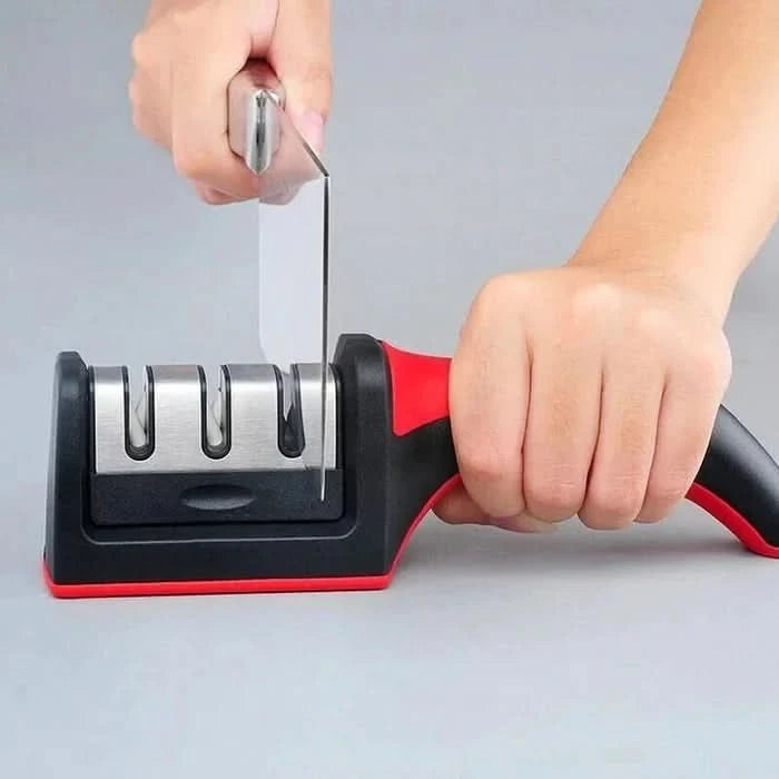 Afilador Manual de Cuchillos 3 en 1 con Mango