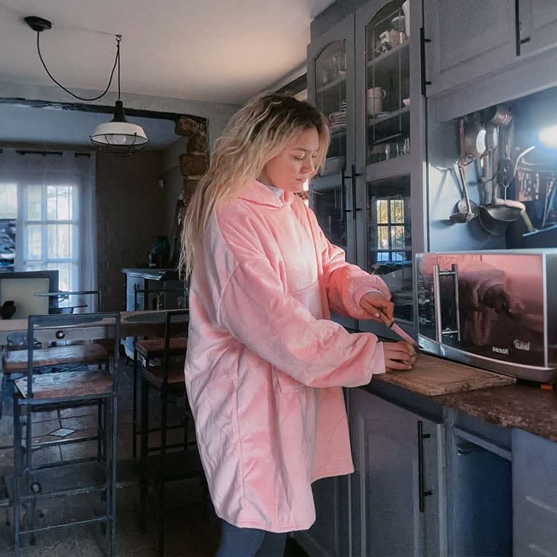 Hoodie Rosa Polar con Capucha Marca Wilma