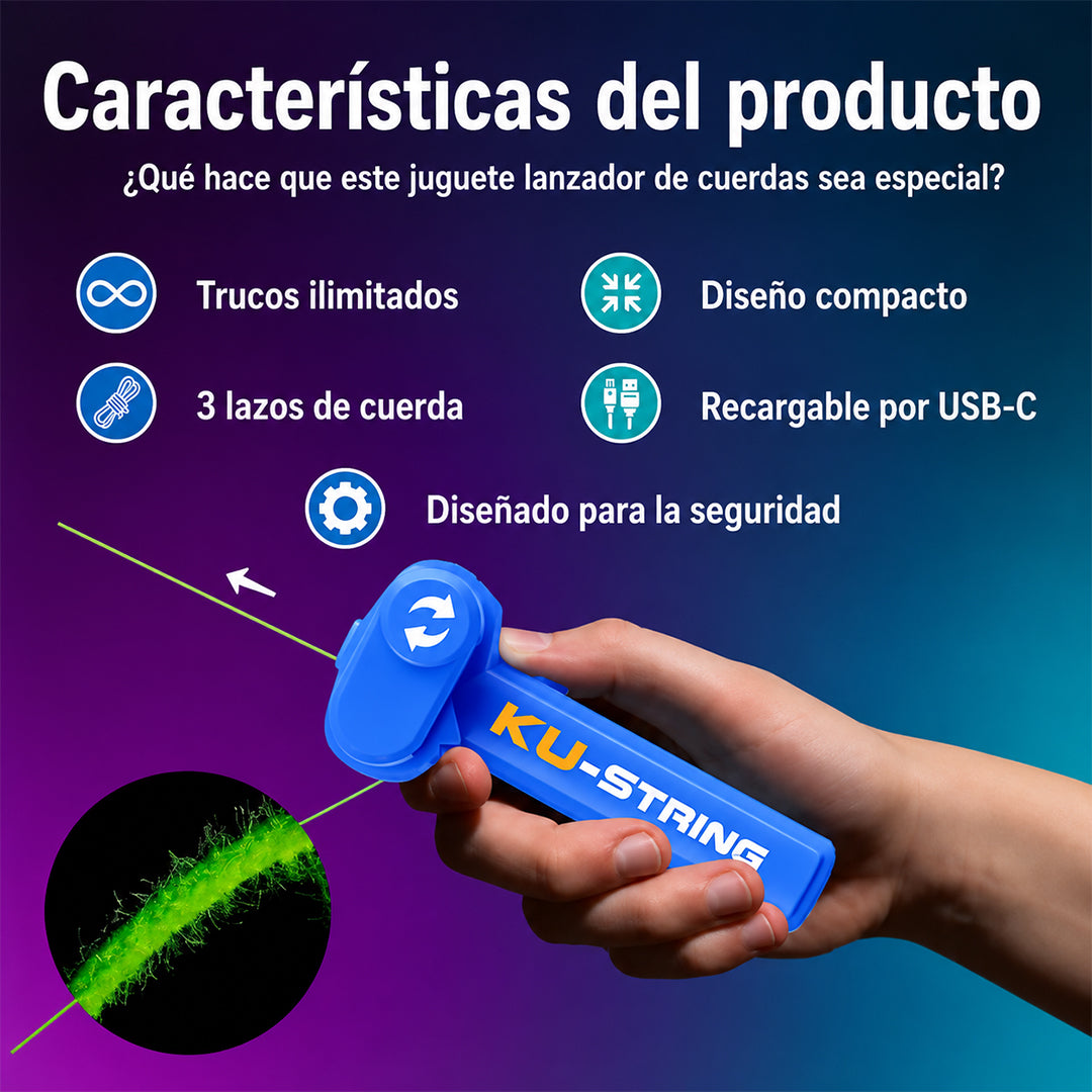 Lanzador de cuerda recargable USB-C vista adicional – Milgenial Uruguay