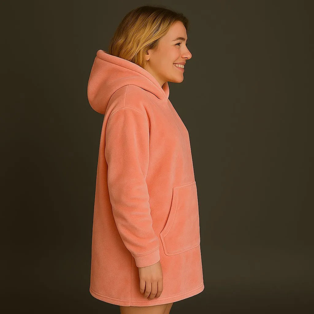 Hoodie Rosa Polar con Capucha Marca Wilma