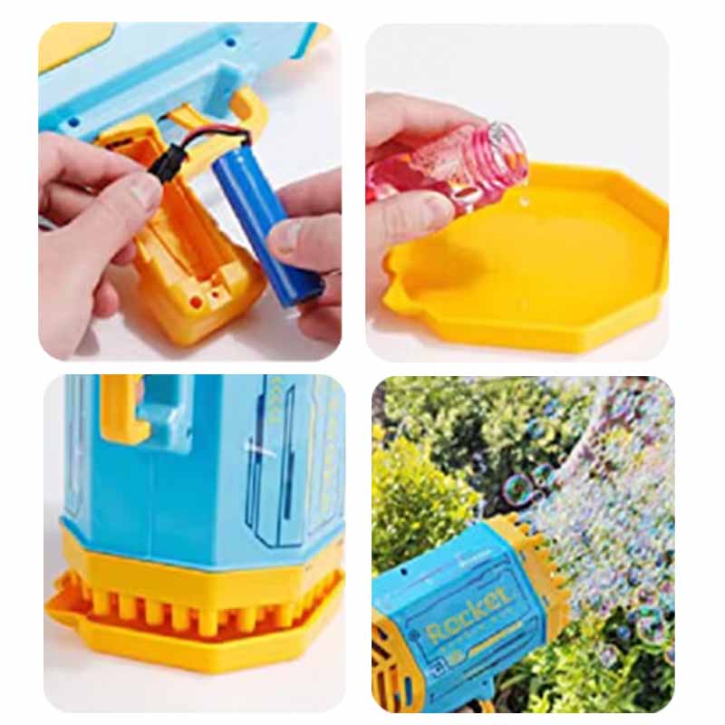 Burbujero Bazooka con 69 Disparadores y Luces Led