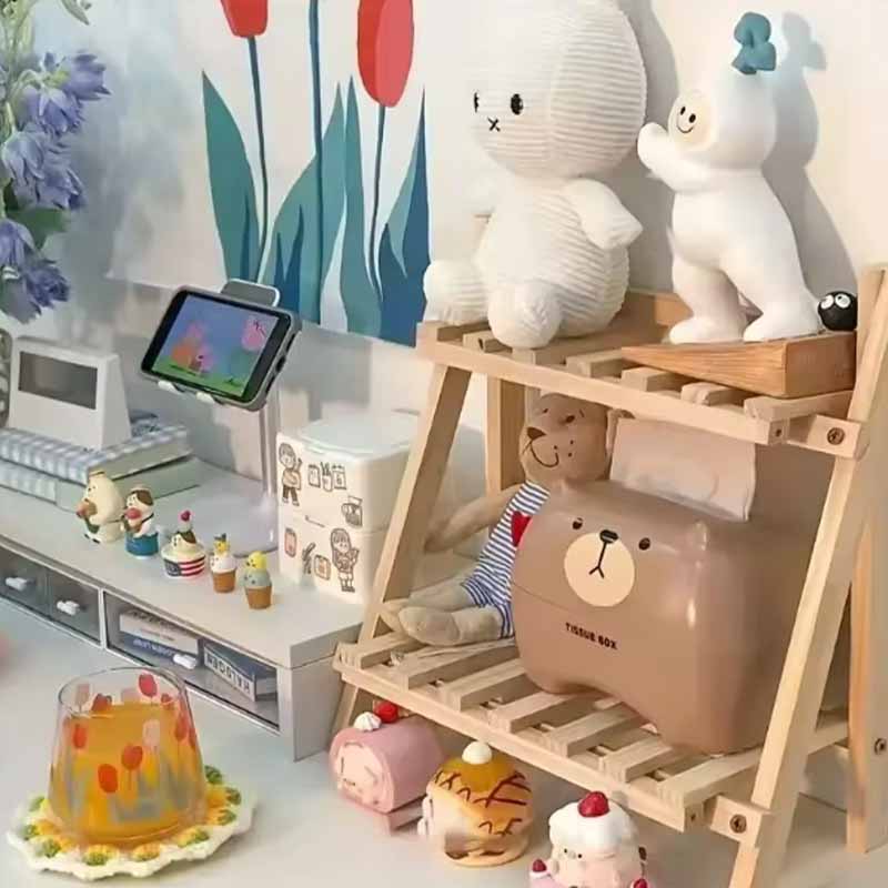 Estanteria de Madera 2 Niveles para Escritorio