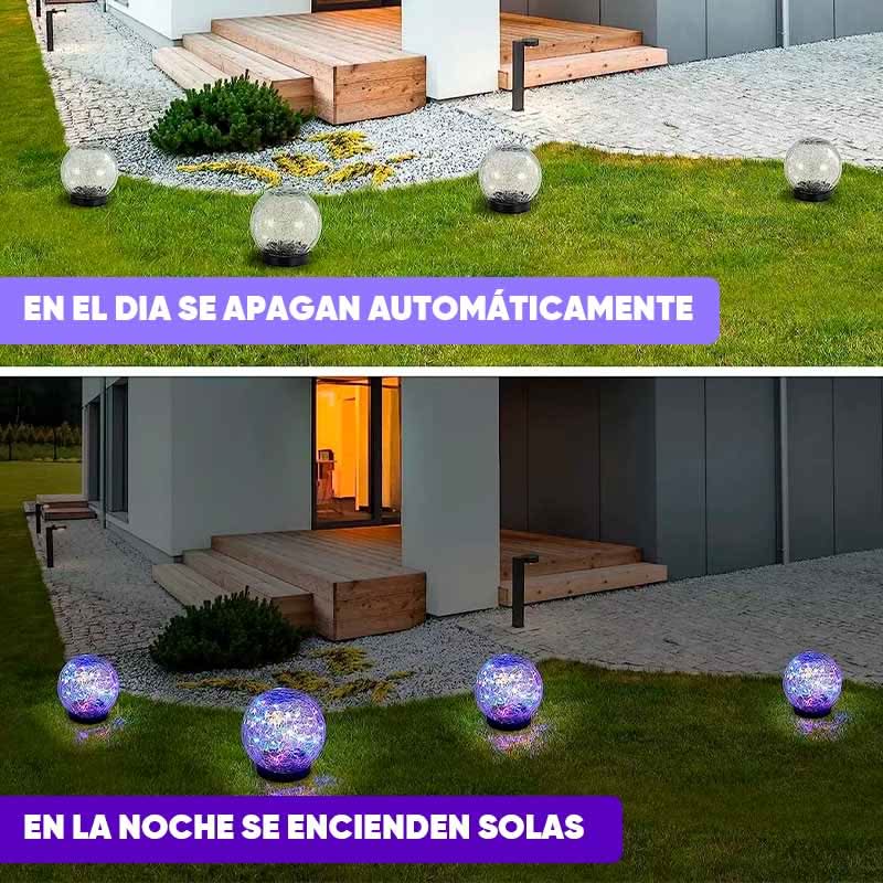 Esferas de Luces Solares Decorativa con Estaca