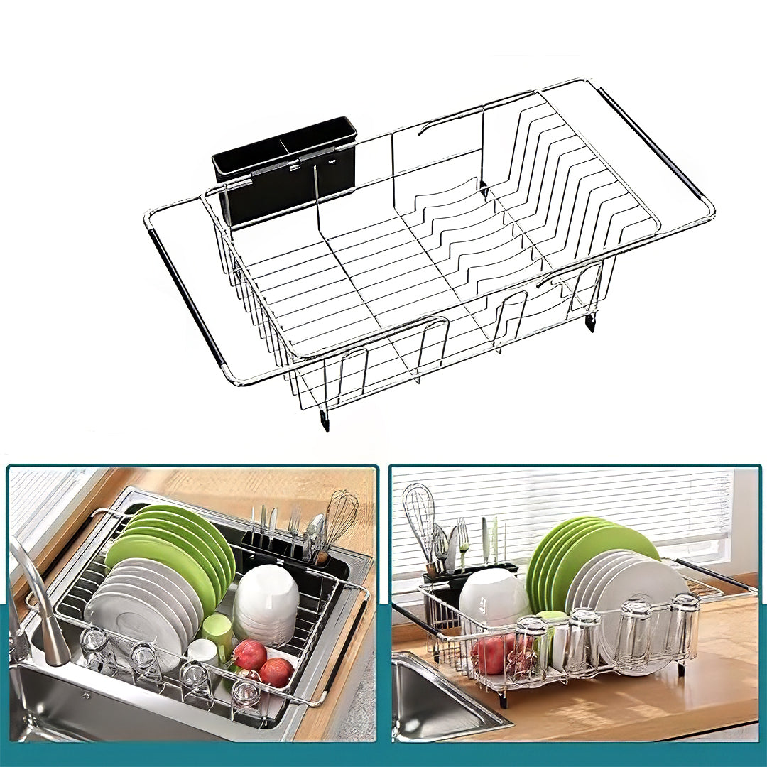 Escurridor de Platos Retráctil para Fregadero de Cocina