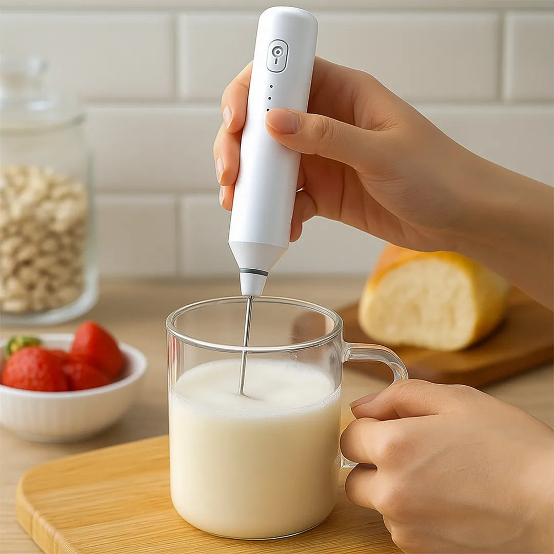 Batidor y Espumador de Mano con Bateria Recargable