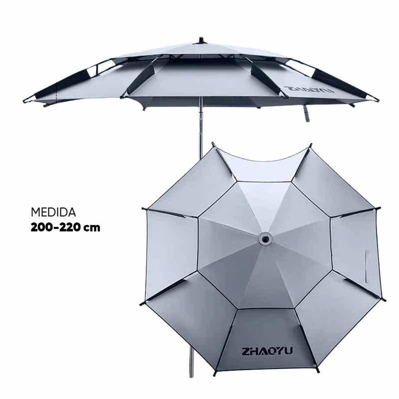 Sombrilla de Acero Inoxidable 360° con Protección Solar
