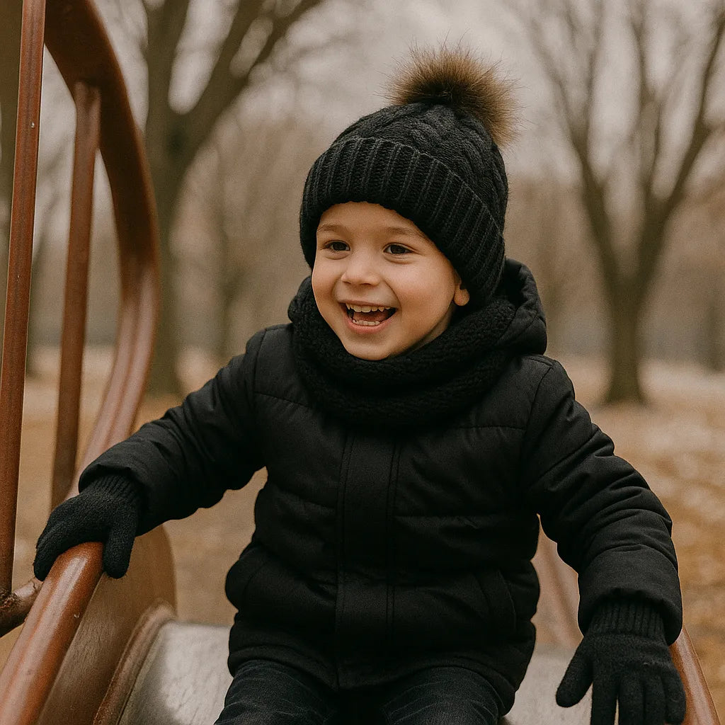Kit Winter de Gorro con Bufanda y Guantes de Punto