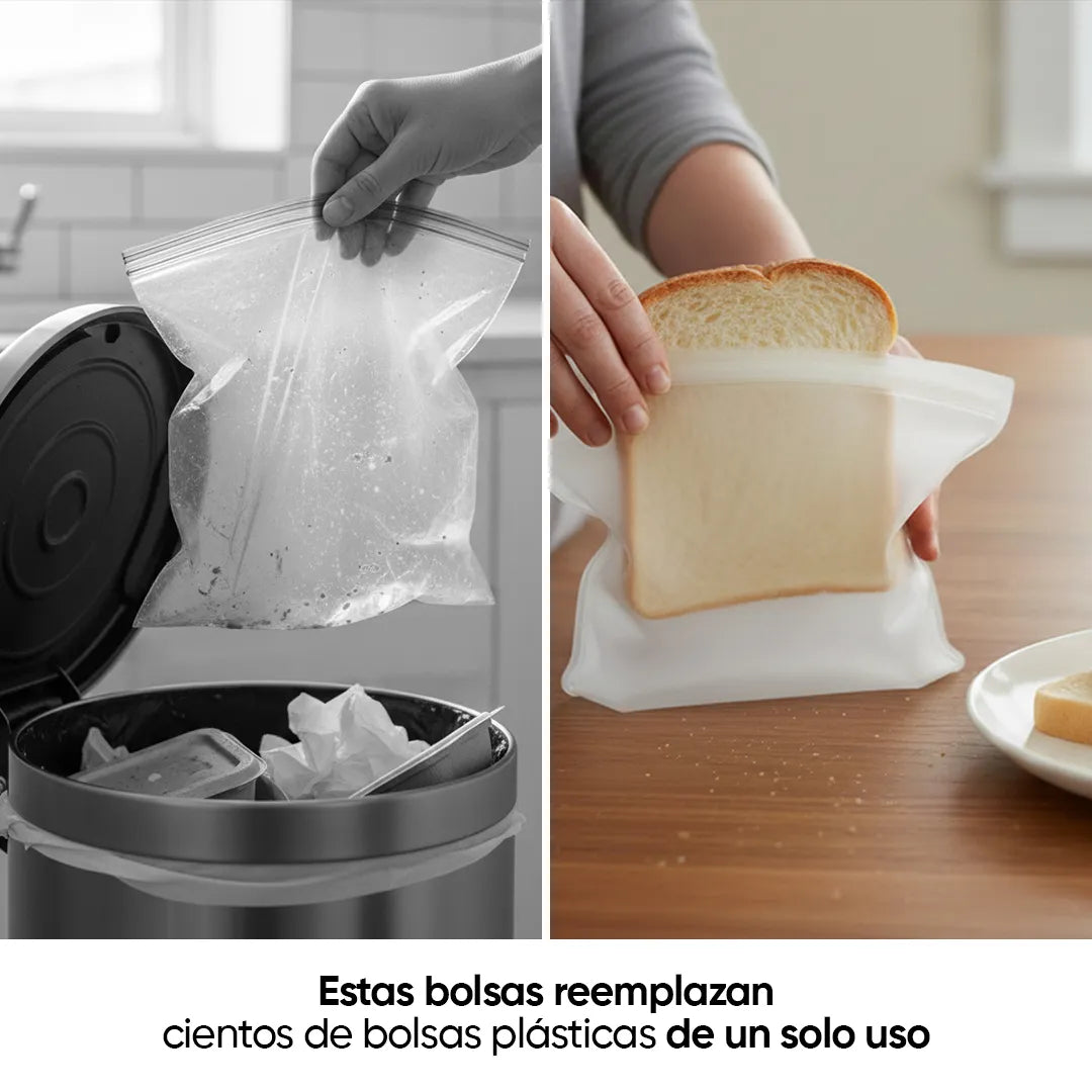 Bolsas Gruesas Reutilizable de Silicona Milhome