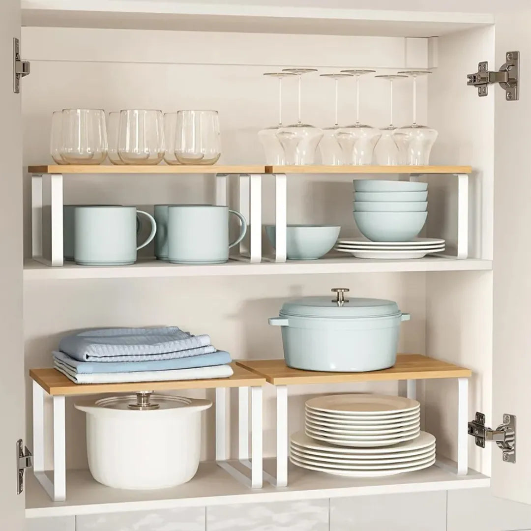 Set de 2 Estantes Organizadores Expandibles en Madera