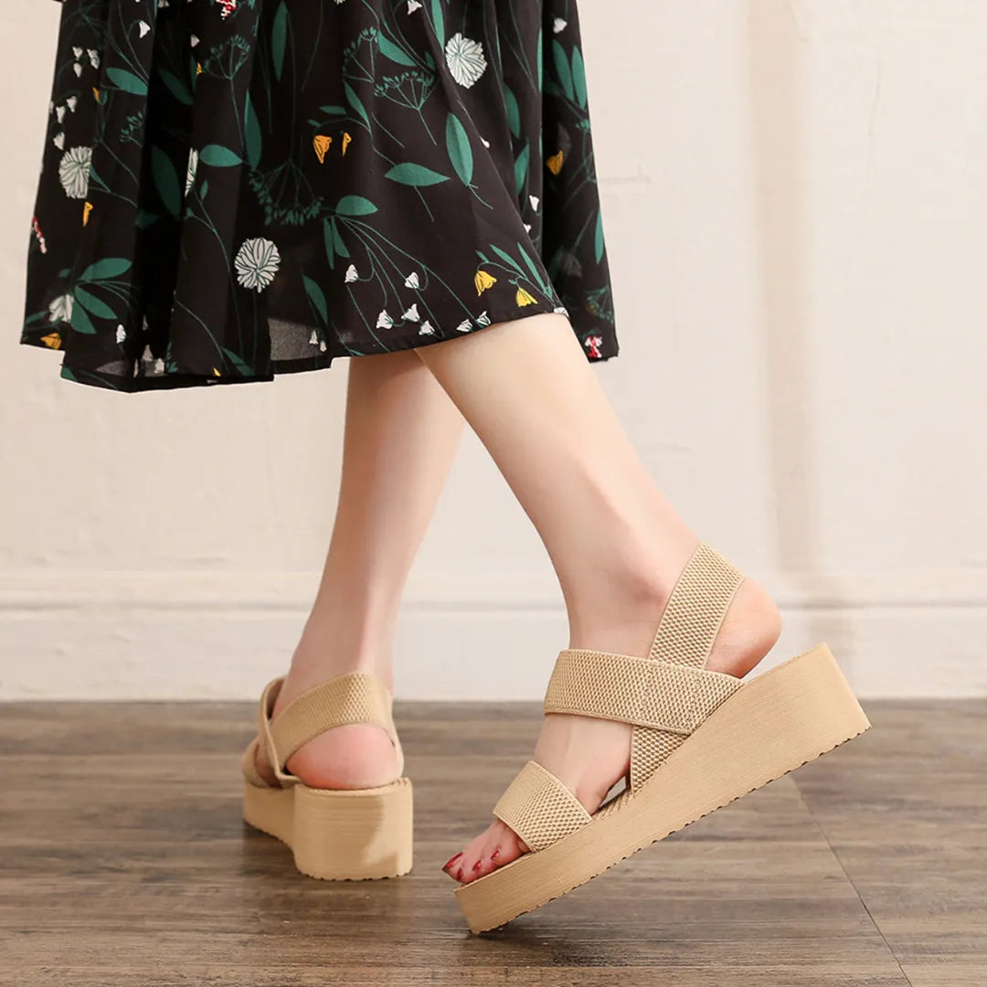 Sandalias de Mujer Tejida de Cañamo con Doble Banda