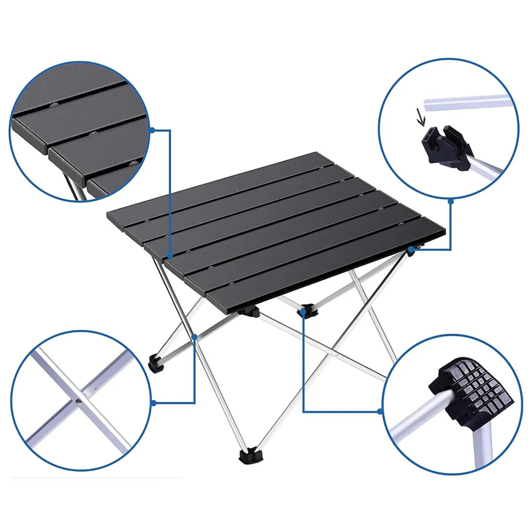 Mesa de comedor plegable de acero al carbono para Camping