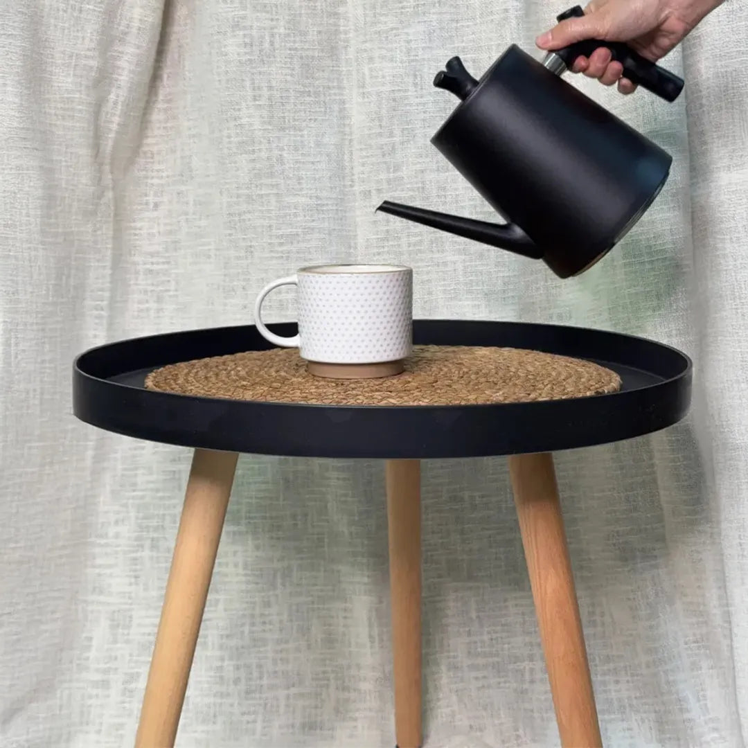 Mesa Bolpur Redonda Ratona de Madera y Plastico 40X44