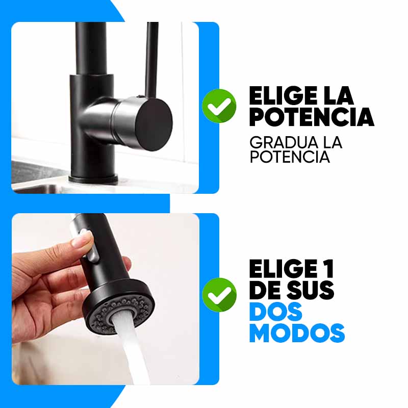 Canilla Monocomando Extensible de Cocina con Soporte