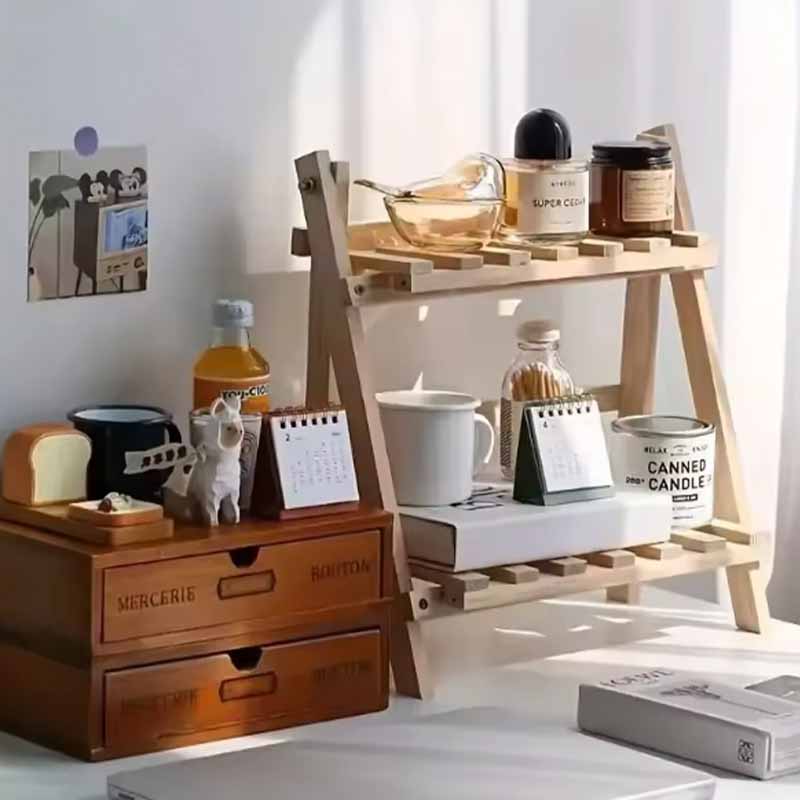 Estanteria de Madera 2 Niveles para Escritorio