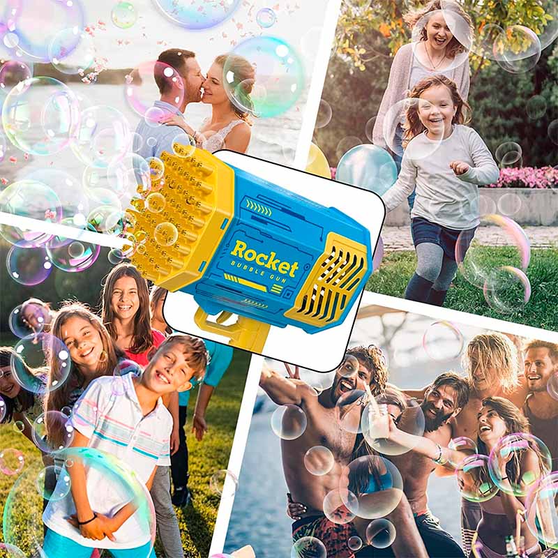 Burbujero Bazooka con 69 Disparadores y Luces Led