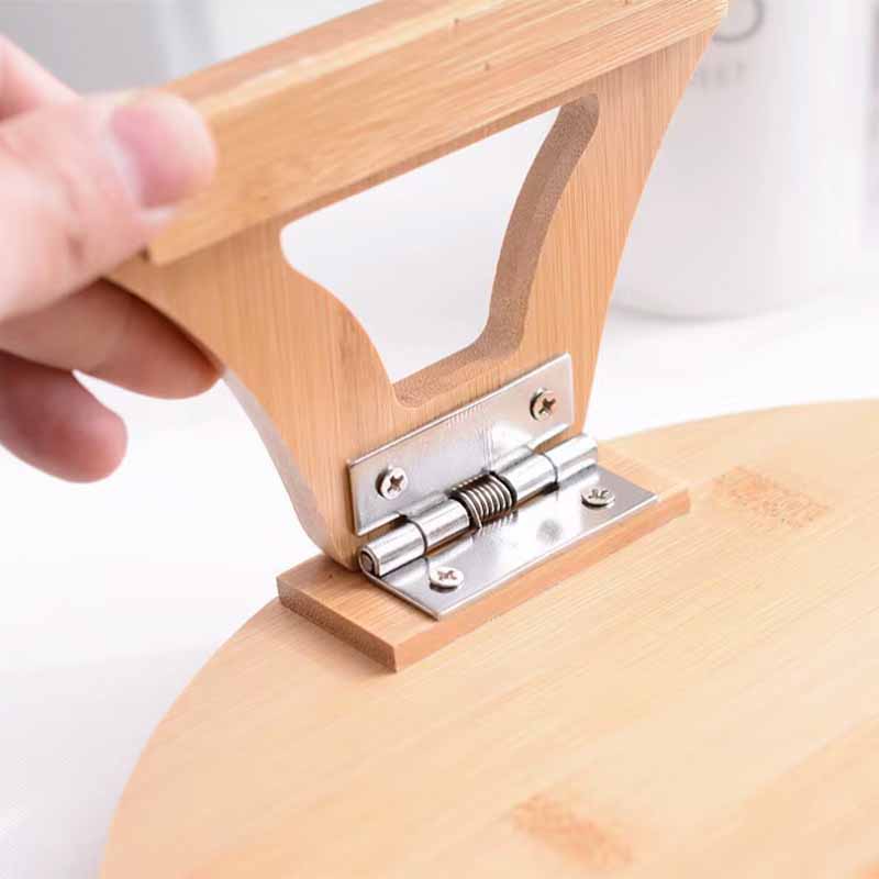 Bandeja de Bambu Circular para Sofa con Clips