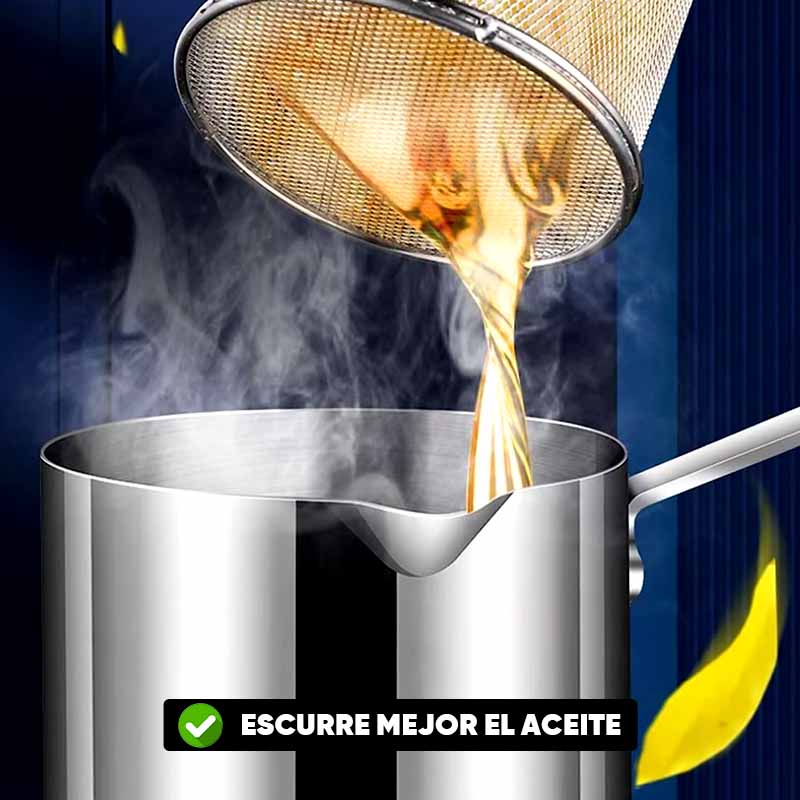 Olla con Filtro para Freir en Acero Inoxidable
